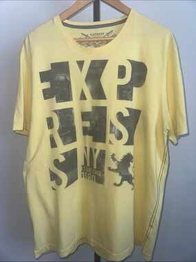 Express Yellow Short-Sleeve Graphic Crew Tee